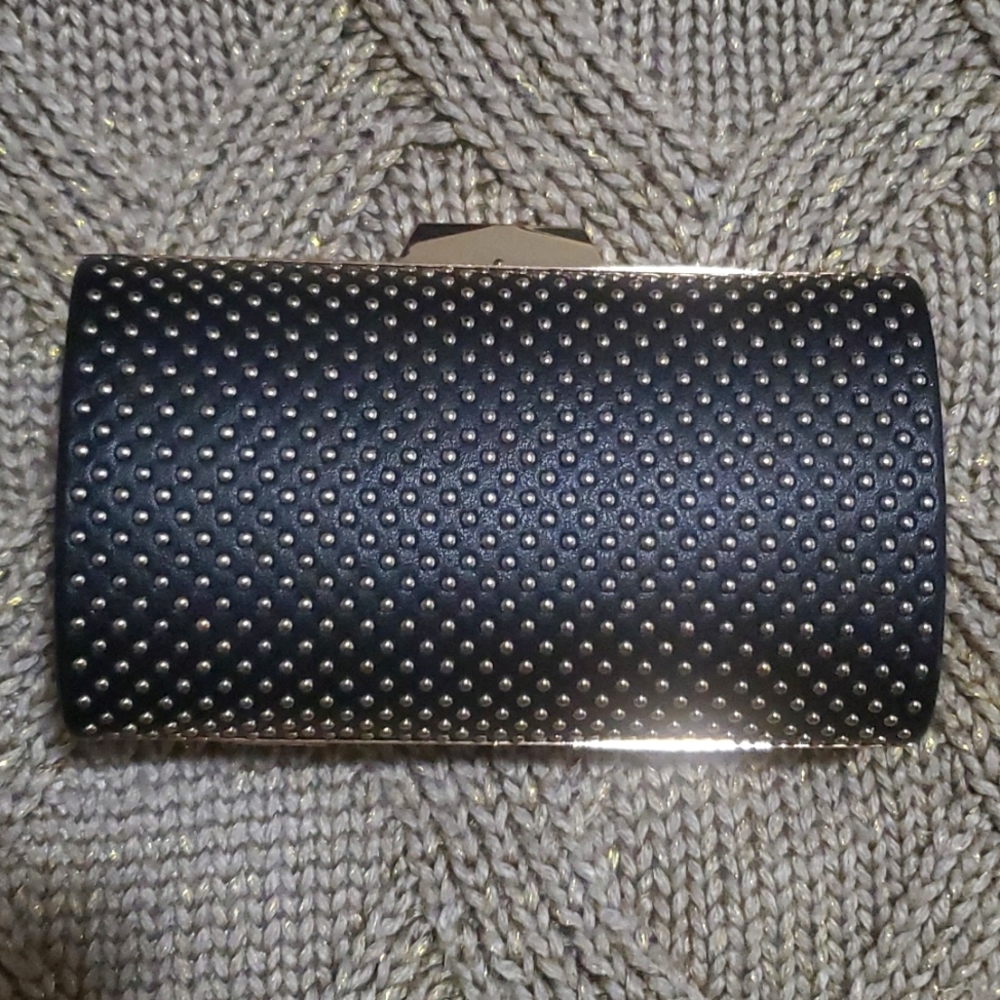 Bebe Black w/ Gold Studs Clutch